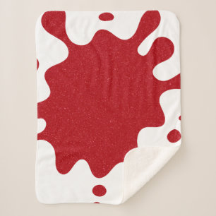 Custom Tomato Red & White Splash Sherpa Blanket