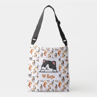 Custom Tote Bag Cat Peeking Cute
