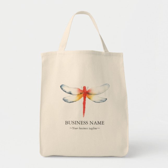 Custom Tote Bags Red Dragonfly (Front)