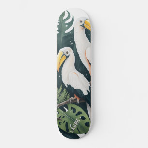 Custom Toucan birds monstera  Skateboard
