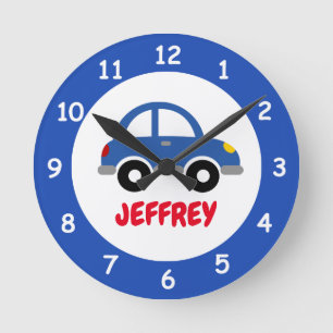 Custom toy car wall clock for kids bedroom nursery