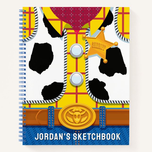 Custom Toy Story | Sheriff Woody's Sketchbook Notebook (Front)