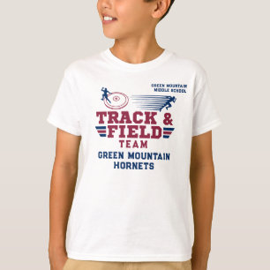 Custom Track and Field Team Club Name Number T-Shirt