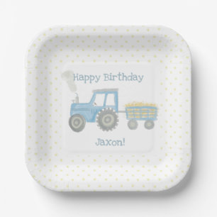 Custom Tractor Birthday Plates