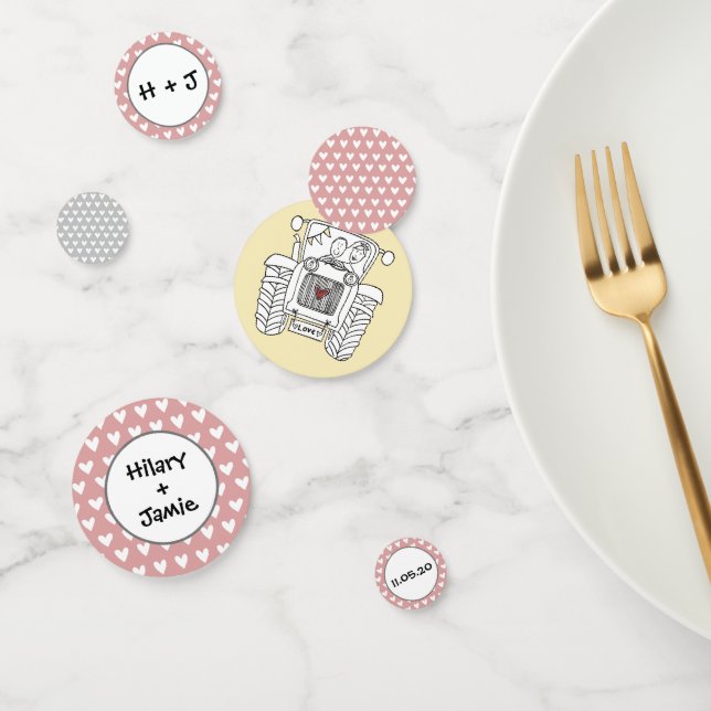 Custom Tractor Country Wedding Table Confetti (Group)