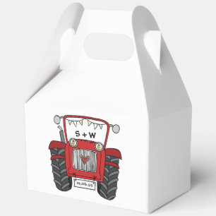 Custom Tractor Country Wedding Themed Favor Box