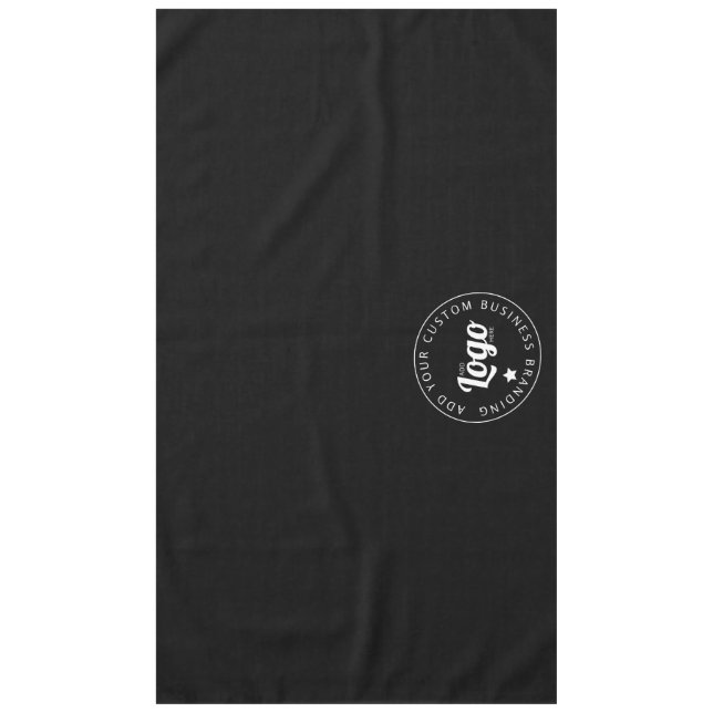 Custom Trade Show Business Logo Black Tablecloth (Front)