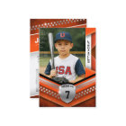 Custom Trading Card, Orange Silver Sport Template