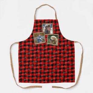 Custom Traditional Red Black Buffalo Check Plaid Apron