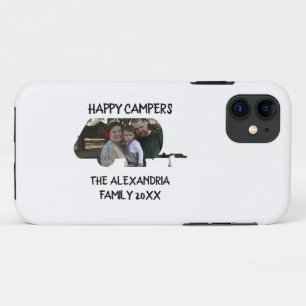 Custom trailer caravan family photo happy campers iPhone 11 case