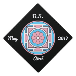 Custom Transgender Pride Flag Colours Mandala LGBT Graduation Cap Topper