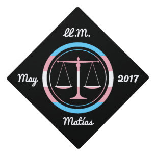 Custom Transgender Pride Legal Symbol Scales Graduation Cap Topper