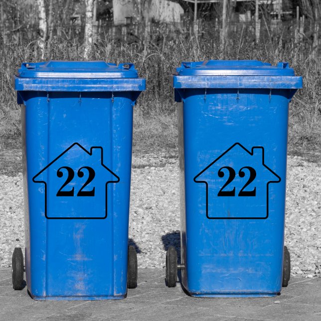 Custom Trash Garbage Recycling Bin Address Number (garbage can stickers)