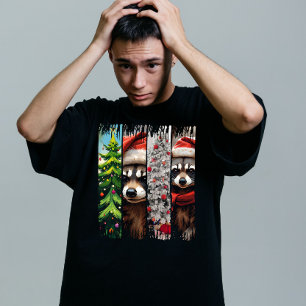 Custom Trash Panda Christmas Festive T-Shirt