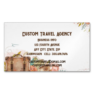 Custom Travel Agency Cruise Vacations Business Ca Magnetic Business Card