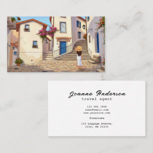 Custom Travel Agent Business Card with Cityscape