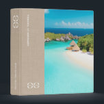 Custom Travel Itinerary Binder Travel Company Logo<br><div class="desc">Keep your clients organized and on schedule with this stylish and customizable travel itinerary planner binder. The banner on the left front features the text "Travel Itinerary" and your company logo, while the remaining two-thirds can be personalized with a photo of the travel destination. The spine and back also feature...</div>