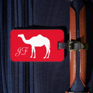 Custom travel luggage tag with camel silhouette