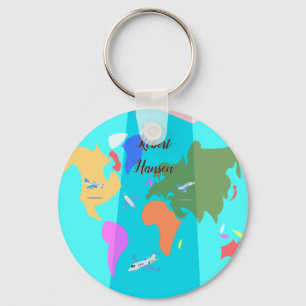 Custom Travel Map Keychain