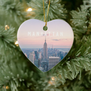 Custom Travel NYC Manhattan New York Ceramic Ornament
