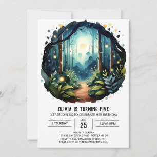 Custom Tree Enchanted Woodland Birthday Invitation