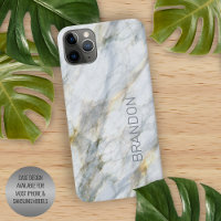 Custom Trendy Blue Grey Brown Marble Stone Texture