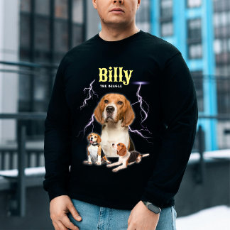 Custom Trendy Bootleg Personalized Dog Photo 90s T-Shirt