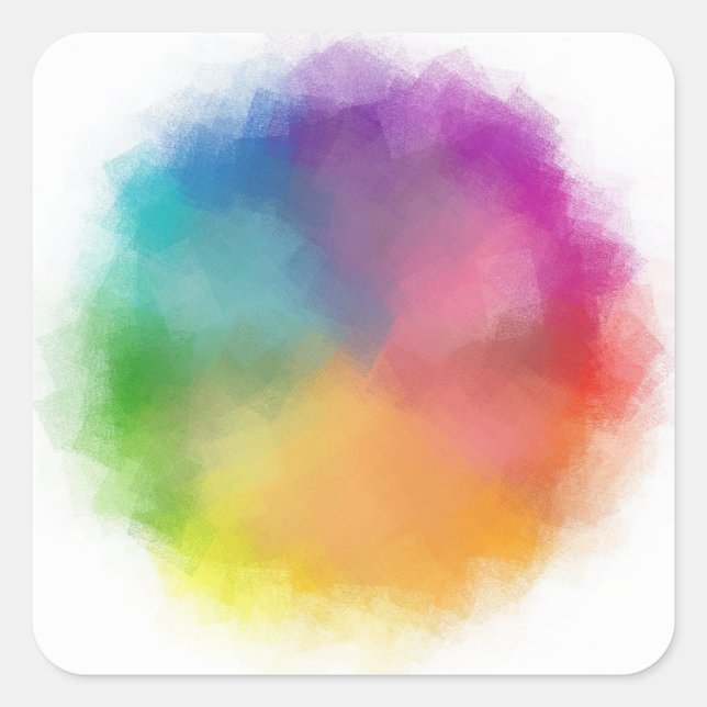 Custom Trendy Colourful Abstract Blank Template Square Sticker (Front)