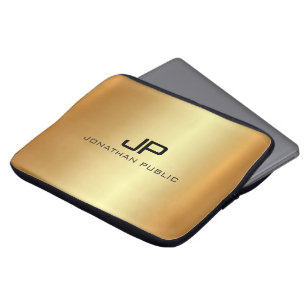 Custom Trendy Elegant Modern Luxe Template Gold Laptop Sleeve