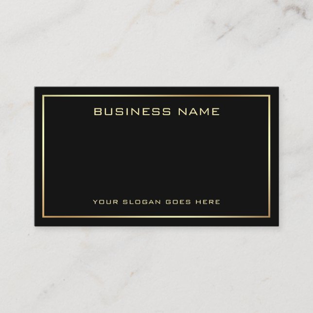 Custom Trendy Elegant Modern Template Black Gold Business Card (Front)