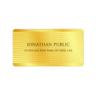 Custom Trendy Faux Gold Elegant Modern Template Label
