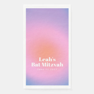 Custom Trendy Gradient Lavender Purple Bat Mitzvah Napkin