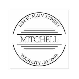 Custom Trendy Modern Chic Simple Art Deco Motif Self-inking Stamp