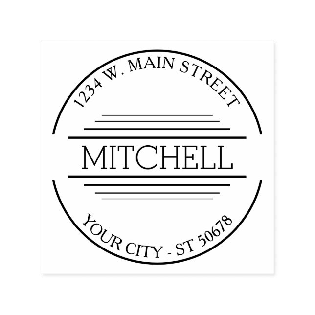 Custom Trendy Modern Chic Simple Art Deco Motif Self-inking Stamp (Design)