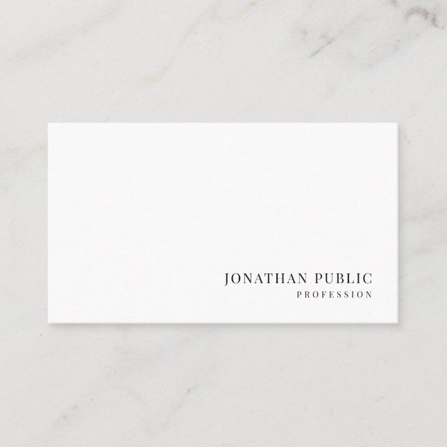 Custom Trendy Modern Elegant Simple Professional Business Card (Front)