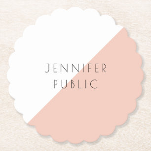 Custom Trendy Modern Elegant Simple Template Paper Coaster