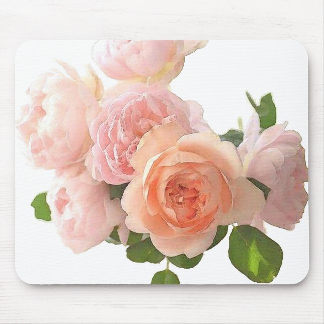 Custom Trendy Modern Template Elegant Roses  Mouse Pad (Front)