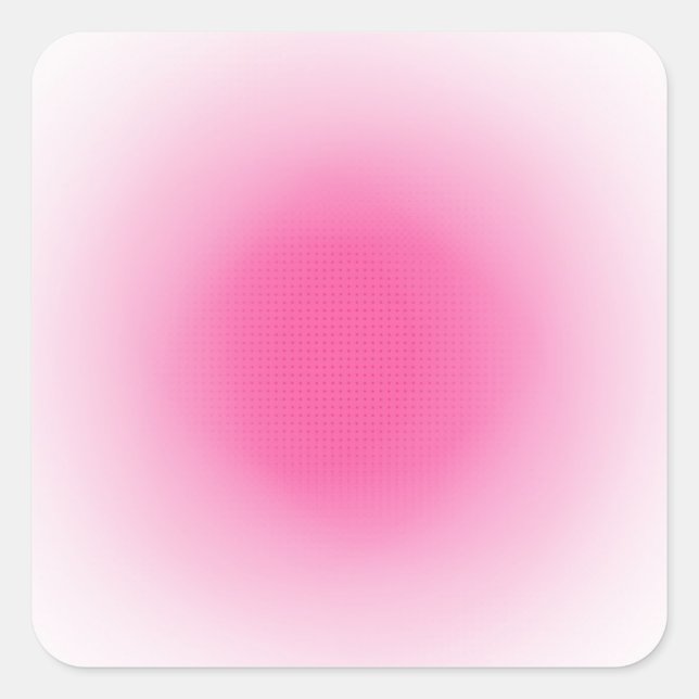 Custom Trendy Pink And White Blank Template Square Sticker (Front)