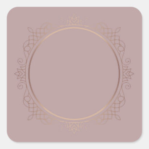 Custom Trendy Rose Gold Stylish Blank Template Square Sticker