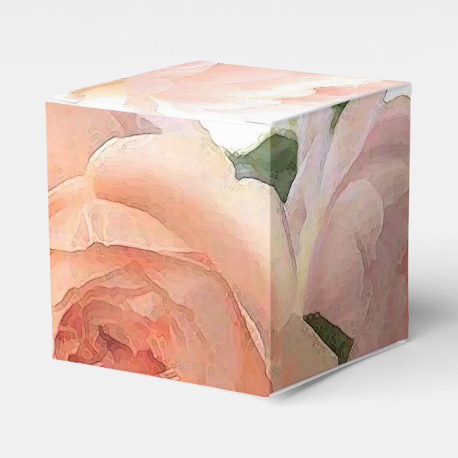 Custom Trendy Roses Modern Elegant Template Favor Box (Front Side)