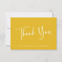 Custom Trendy Script Simple Modern Yellow Wedding
