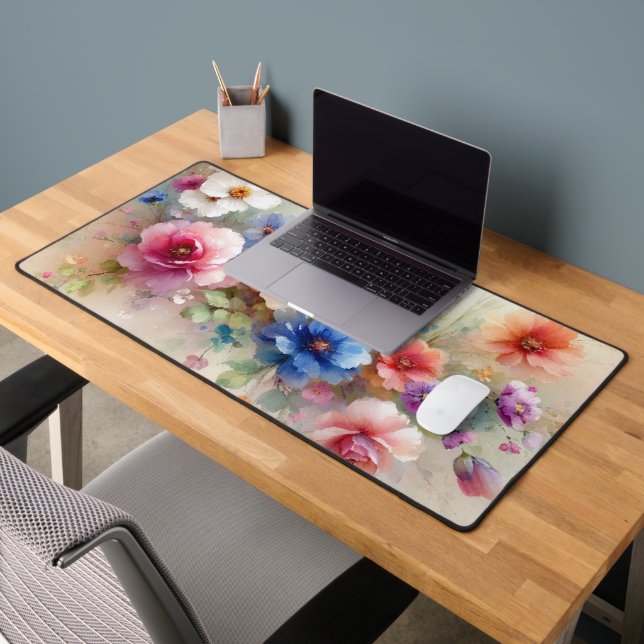 Custom Trendy Stylish Aquarell Flowers Template (Bureau 2)