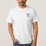 Custom Tri-Colour Value Monogram Name  T-Shirt<br><div class="desc">UNIQUE LAYERING OF THE MONOGRAM -- look closely and you will see three colours, which gives it the feeling of depth. Personalized additionally with the first name. Special idea for a gift or you might just enjoy for yourself! If you have any design questions or a special request, please send...</div>