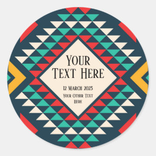 Custom Triangle Colourful Design Sheet of Classic Round Sticker