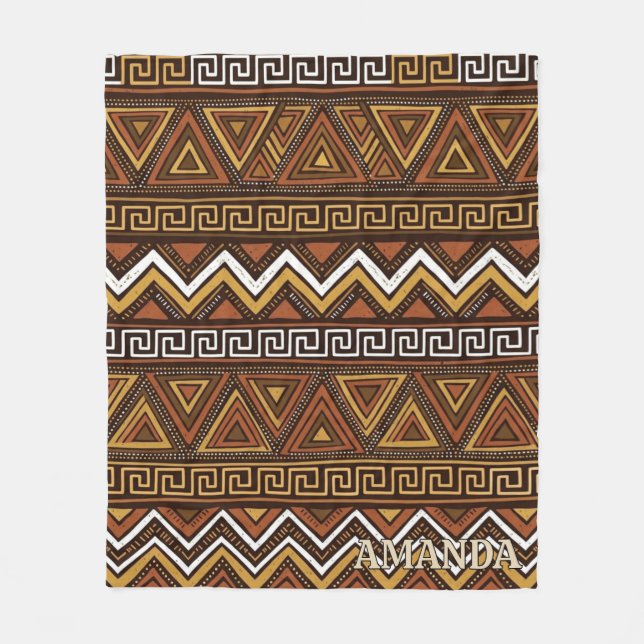 Custom Tribal Boho Pattern Fleece Blanket (Front)