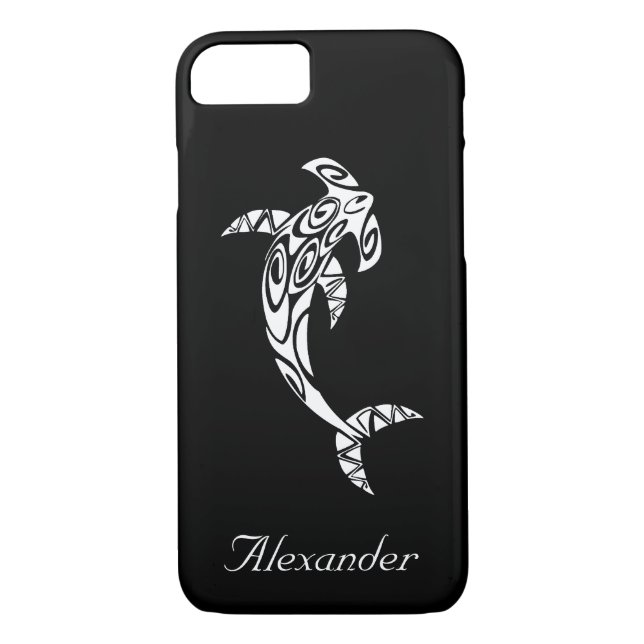 Custom Tribal Hammerhead Shark Illustration Case-Mate iPhone Case (Back)