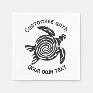 Custom Tribal Turtle Design Napkin