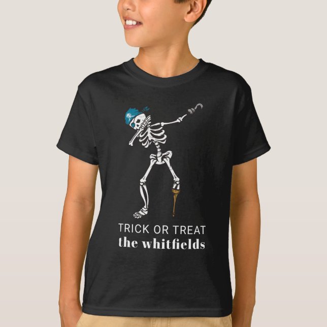Custom Trick or Treat Halloween Dabbing Pirate T-Shirt (Front)