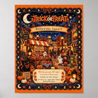 Custom Trick or Treat Halloween Event Flyer | Mall Poster