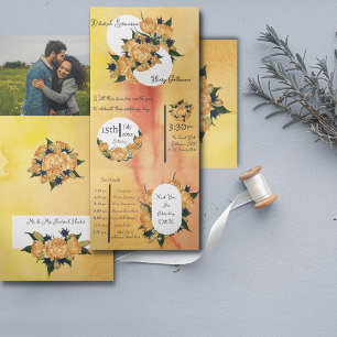 Custom Trifold Letter Fold wedding Invitation